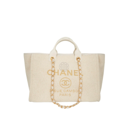Chanel Deauville Shopping Tote Bag Beige 37Cm