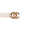 Chanel Leather Belt With Cc Buckle In Metal White 3Cm