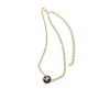 Chanel Logo Cc Necklace In Gold Metal Black Resin