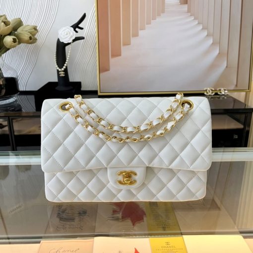 Chanel Classic Medium Handbag White 25Cm A01112 - Image 7
