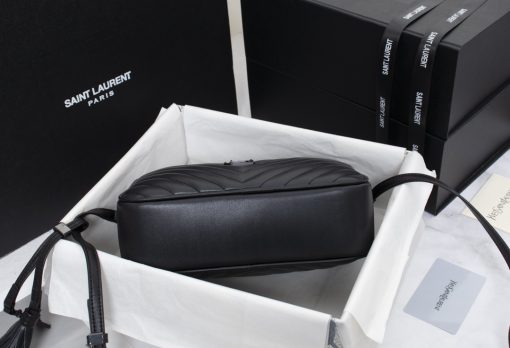 Saint Laurent Lou Camera Bag In Quilted Black Noir Leather 23Cm 612544Dv7081000 - Image 5