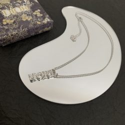 Dior Logo Silver Necklace