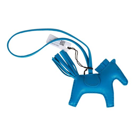 Hermes Bleu Zanzibar Grigri Horse Rodeo Bag Charm PM - Image 2