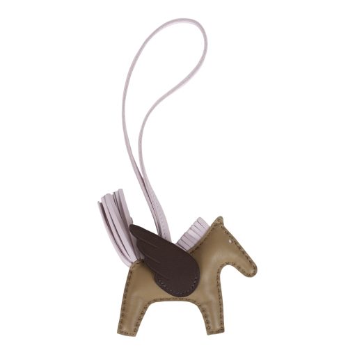 Hermes Pegasus Rodeo Bag Charm PM Beige Marfa, Mauve Pale, Moka Lambskin - Image 2