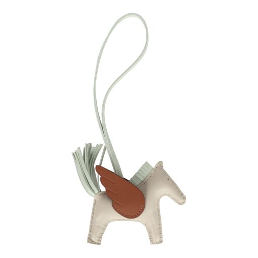 Hermes Pegase Rodeo Bag Charm PM Vert Fizz/Craie/Gold Milo Lambskin - Image 2