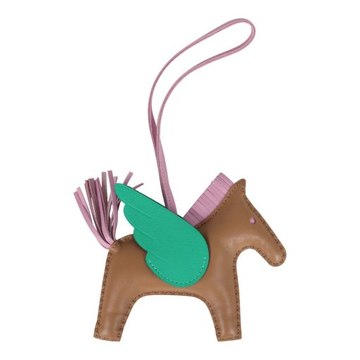 Hermes Pegase Rodeo Bag Charm MM Chai, Mauve Sylvestre and Menthe Milo Lambskin - Image 2