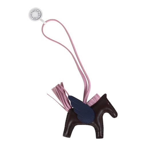 Hermes Pegase Rodeo Bag Charm PM Rouge Sellier, Mauve Sylvestre & Bleu Saphir Milo Lambskin - Image 2