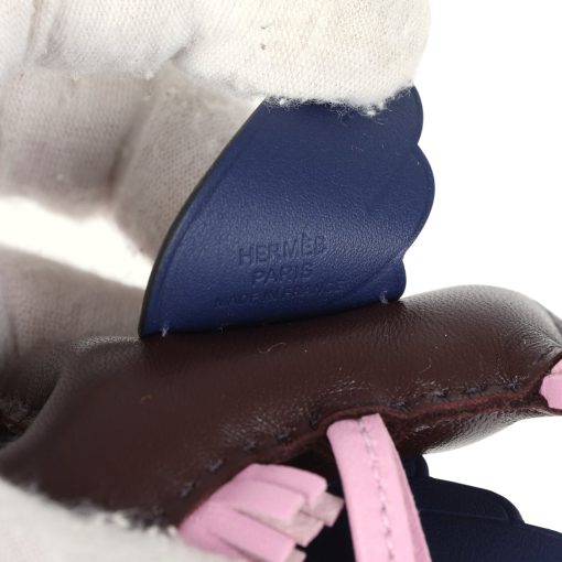 Hermes Pegase Rodeo Bag Charm PM Rouge Sellier, Mauve Sylvestre & Bleu Saphir Milo Lambskin - Image 3
