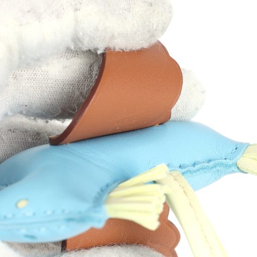 Hermes Pegase Rodeo Bag Charm PM Gold, Bleu Celeste and Jaune Milton Milo Lambskin - Image 3