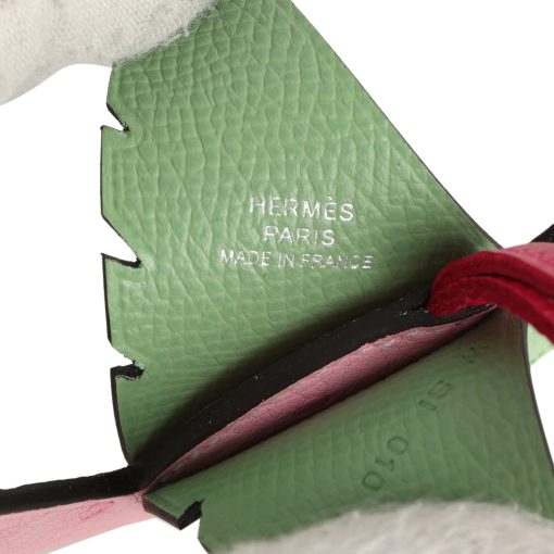 Hermes Birdy Charm Vert Criquet Bubblegum, Naturel, Menthe, Bleu France, Framboise Epsom Ostrich Chevre Mysore Swift Palladium Hardware - Image 3