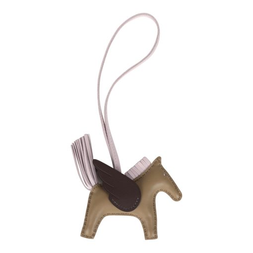 Hermes Pegasus Rodeo Bag Charm PM Beige Marfa, Mauve Pale, Moka Milo Lambskin - Image 2