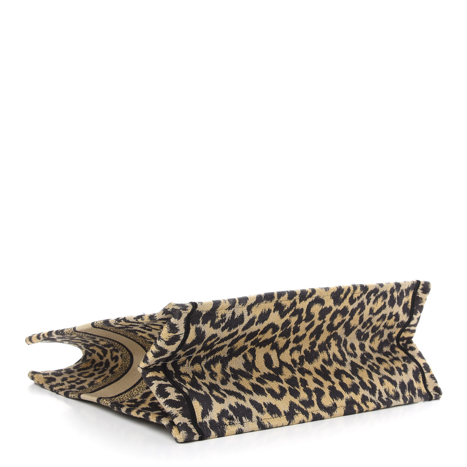 Christian Dior Canvas Mizza Large Leopard Book Tote Beige - PurseAura - Image 4