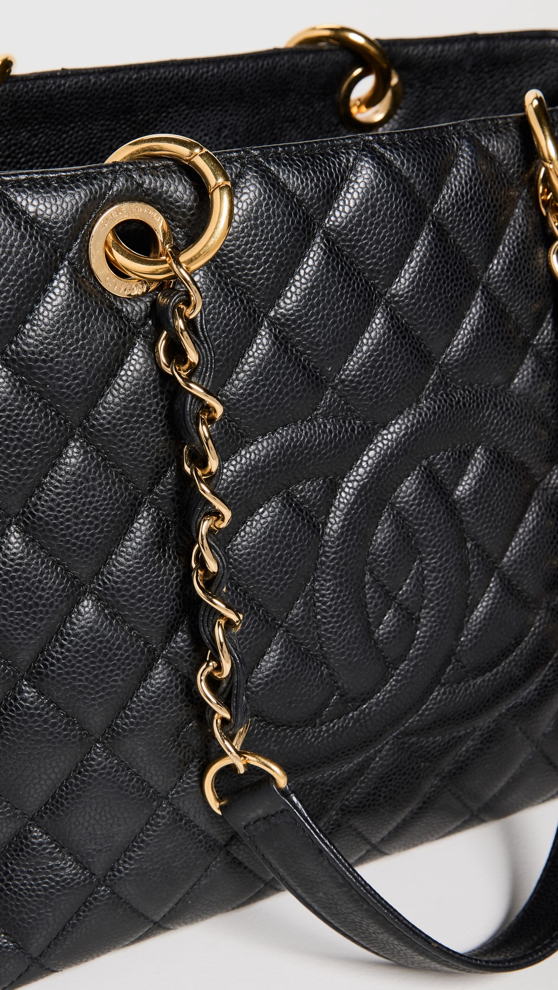 Chanel Grand Shopping Tote Quilted Caviar - PurseAura - Image 5