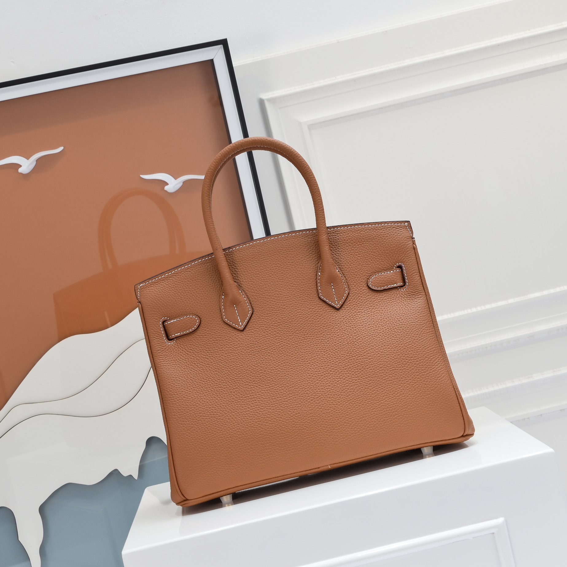 Hermes Birkin 30CM Brown Horse Draw Carriage Embossed - PurseAura - Image 7