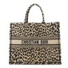 Christian Dior Canvas Mizza Large Leopard Book Tote Beige - PurseAura