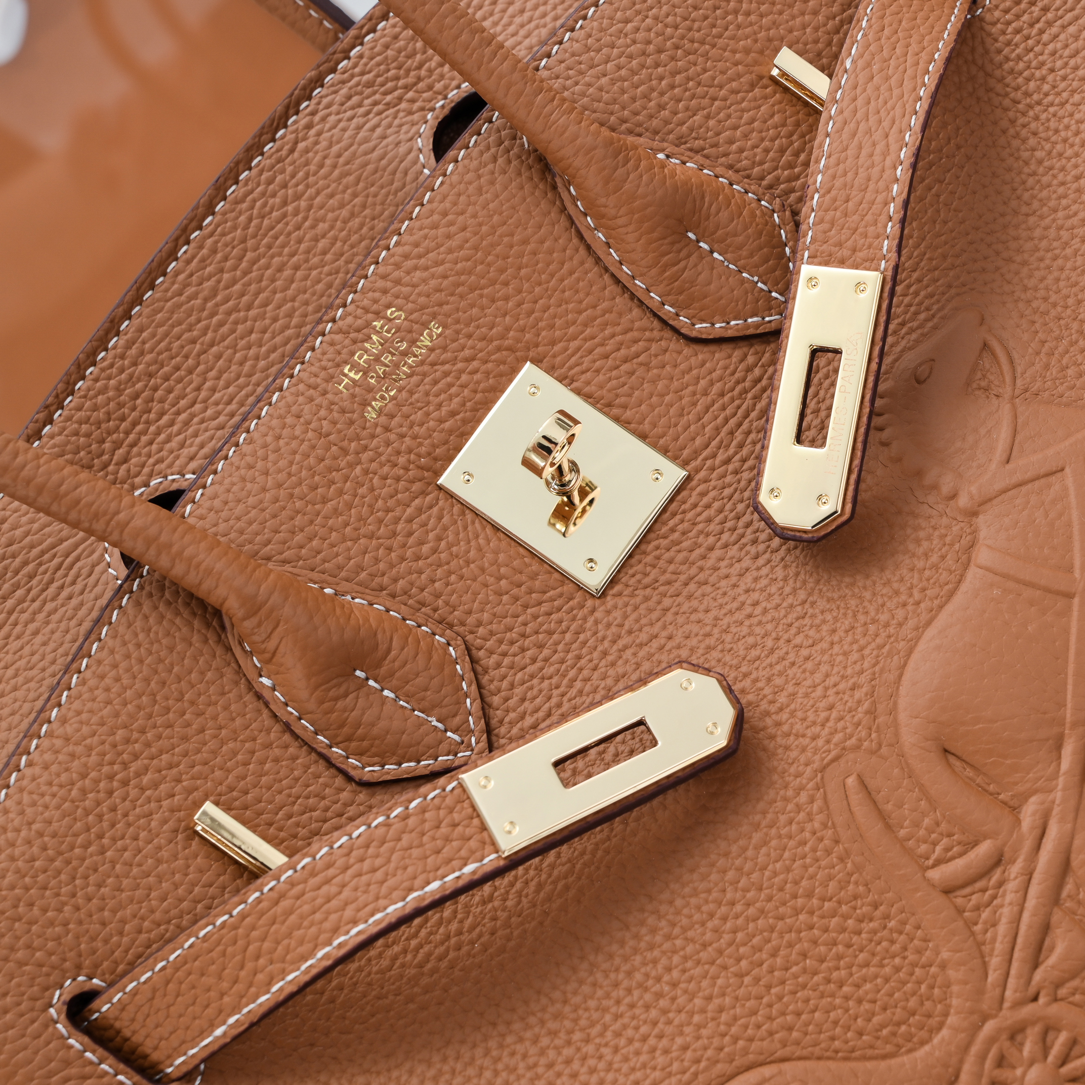 Hermes Birkin 30CM Brown Horse Draw Carriage Embossed - PurseAura - Image 9