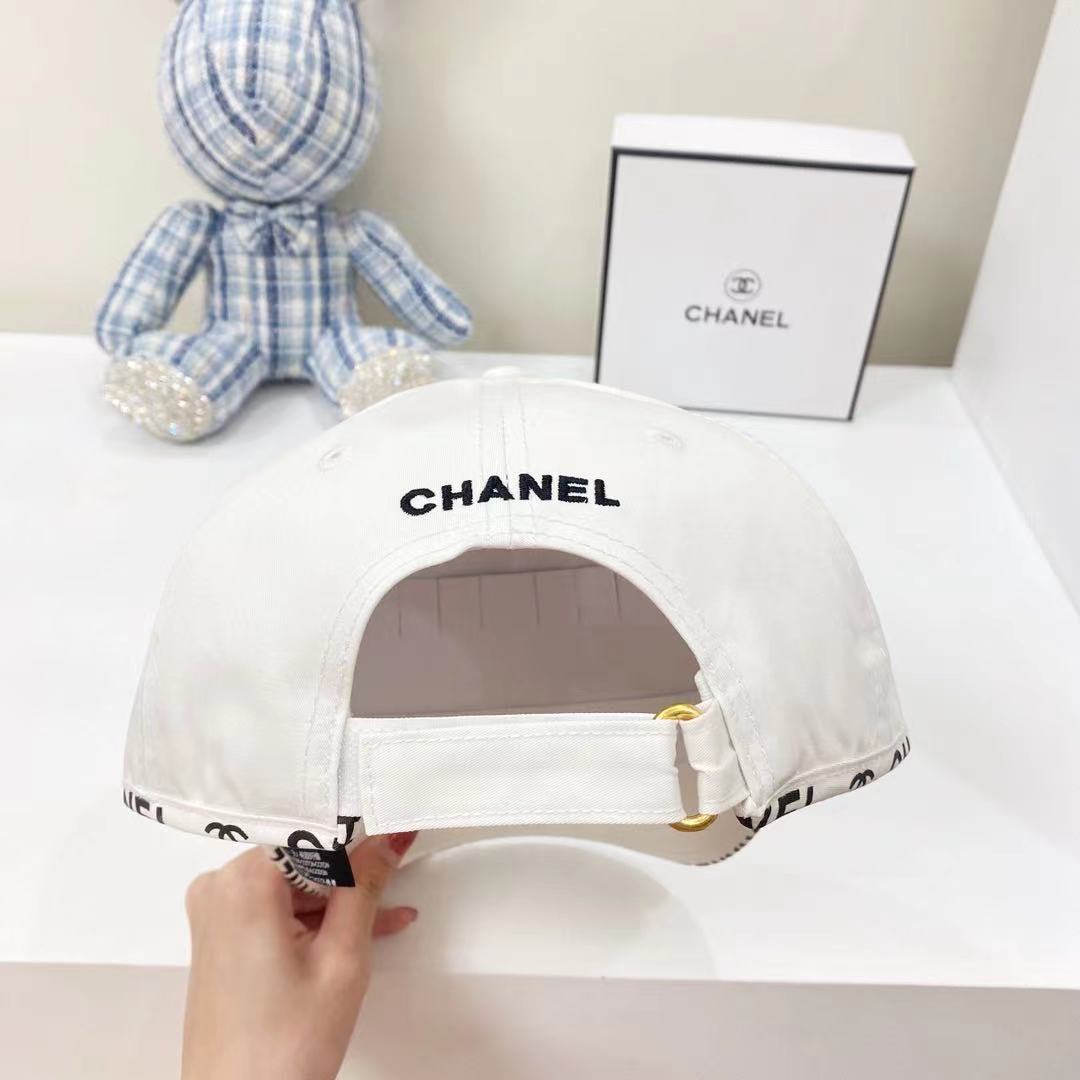 Chanel Cotton Baseball Cap White - PurseAura - Image 4