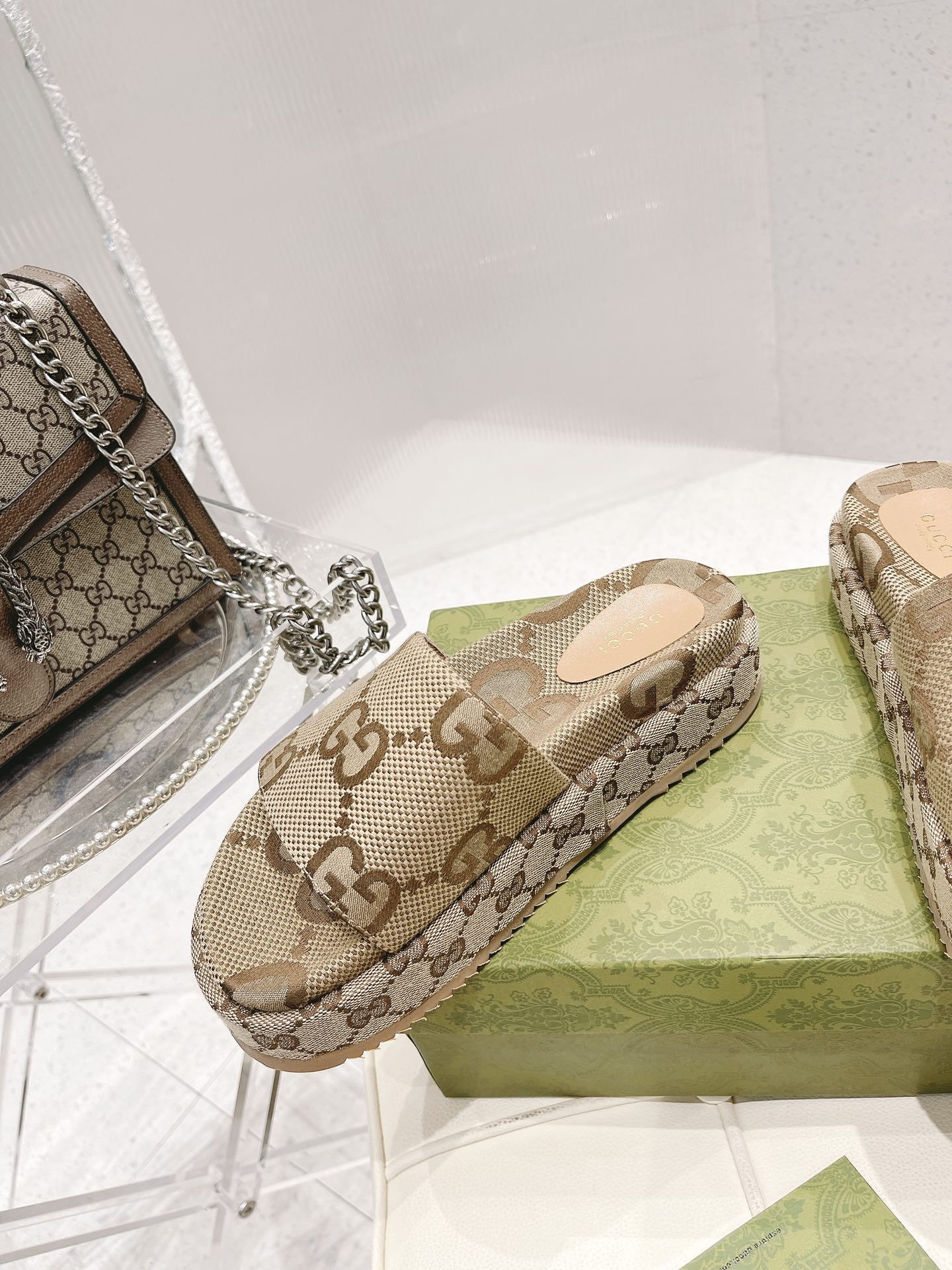 Gucci Women's Platform Slide Sandal Camel 623212 Uko00 2580 - PurseAura - Image 7