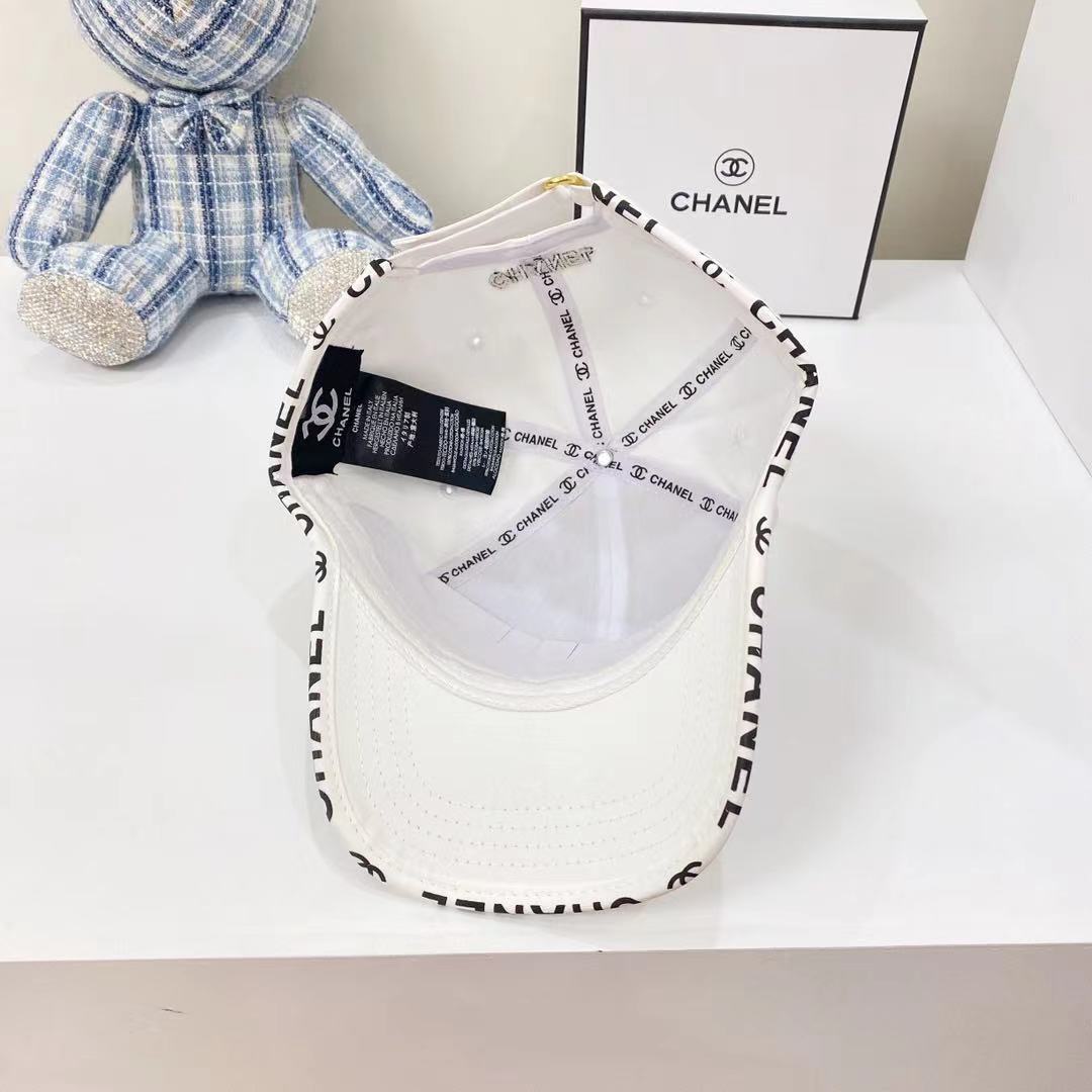 Chanel Cotton Baseball Cap White - PurseAura - Image 3
