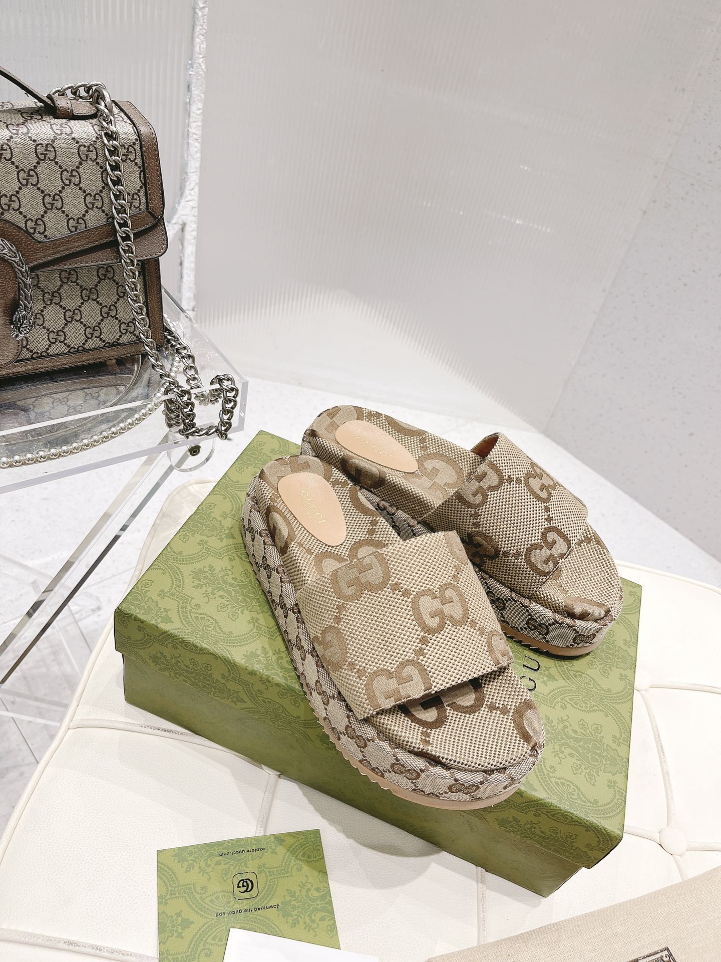 Gucci Women's Platform Slide Sandal Camel 623212 Uko00 2580 - PurseAura - Image 6