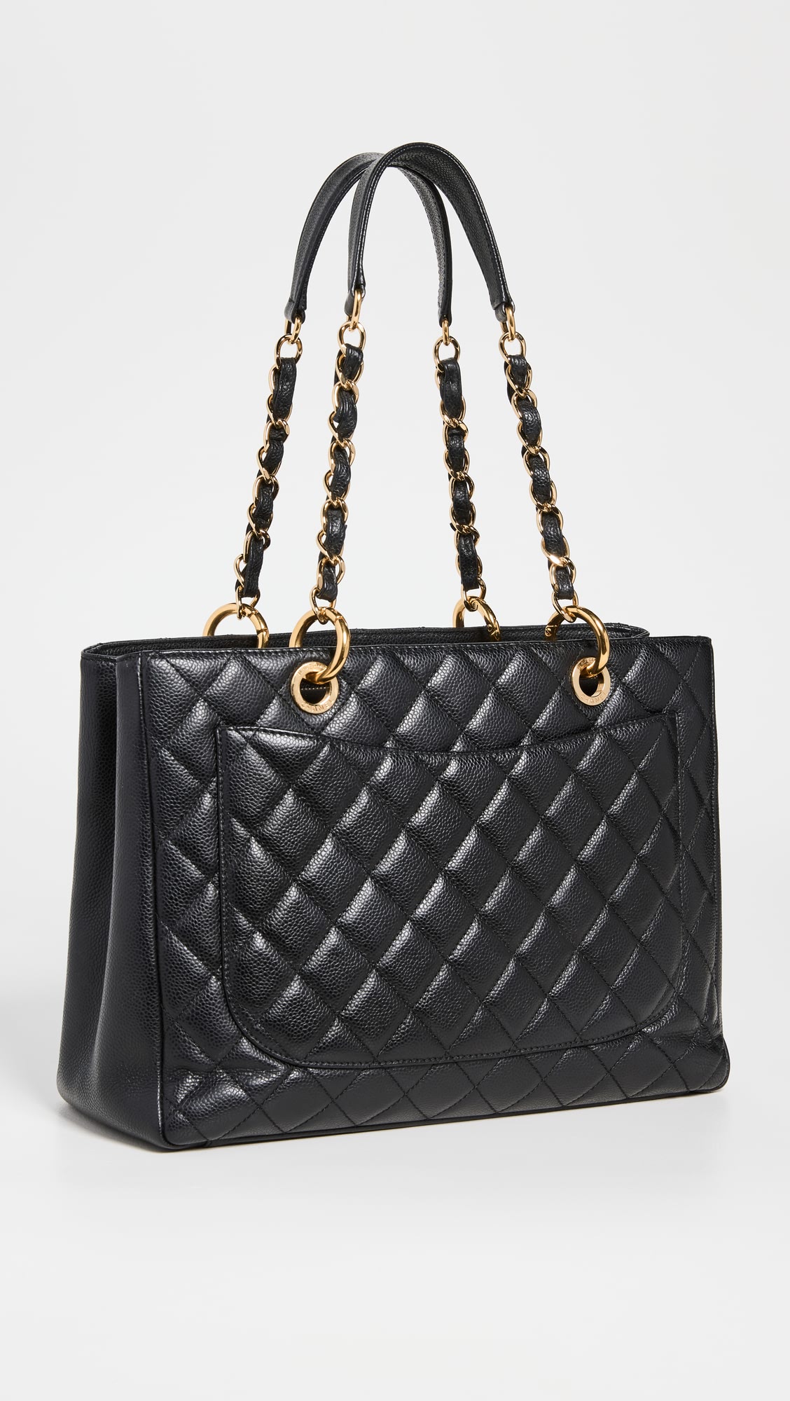 Chanel Grand Shopping Tote Quilted Caviar - PurseAura - Image 3