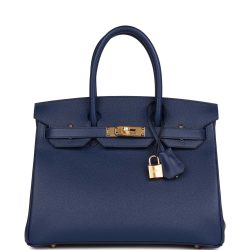 Hermes Birkin 35 Bleu Saphir Epsom Gold Hardware - PurseAura