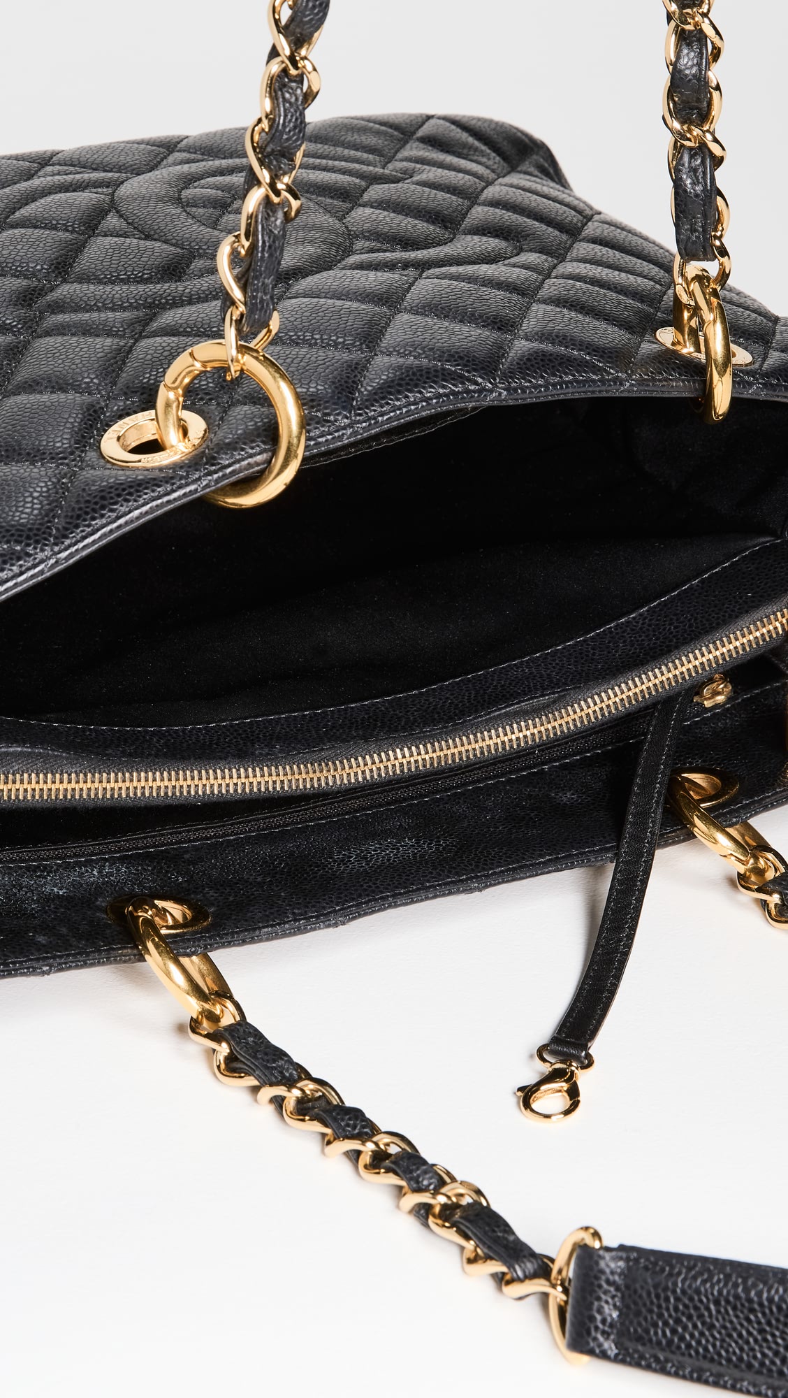 Chanel Grand Shopping Tote Quilted Caviar - PurseAura - Image 4
