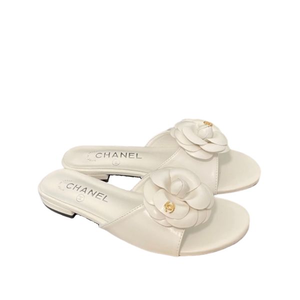 Chanel Camellia Slides White - PurseAura - Image 7