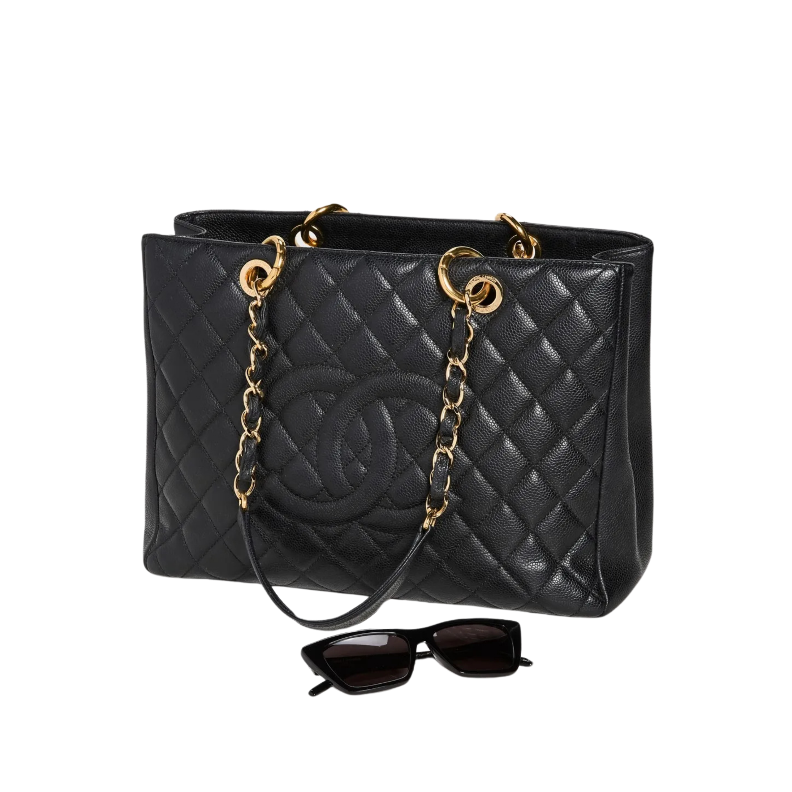 Chanel Grand Shopping Tote Quilted Caviar - PurseAura