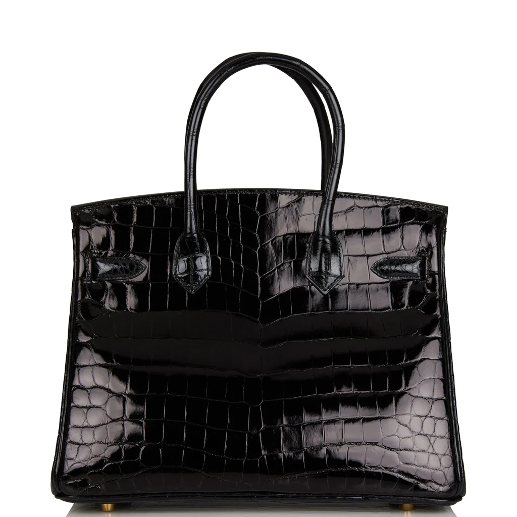 Hermes Birkin 30 Black Shiny Niloticus Gold Hardware - PurseAura - Image 5