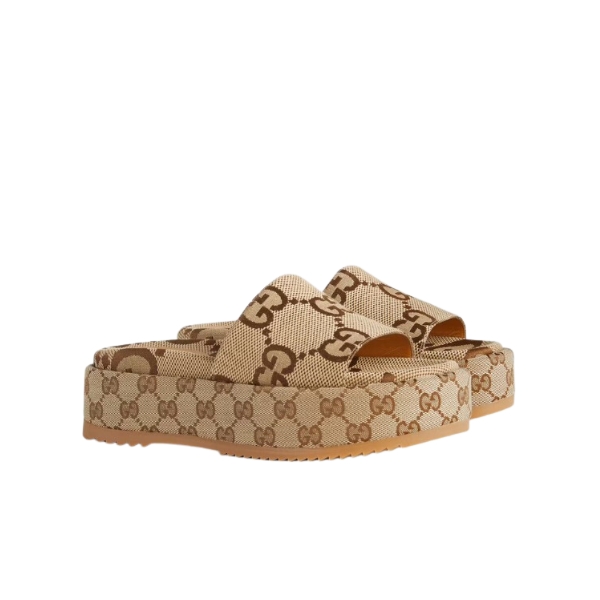 Gucci Women's Platform Slide Sandal Camel 623212 Uko00 2580 - PurseAura - Image 2