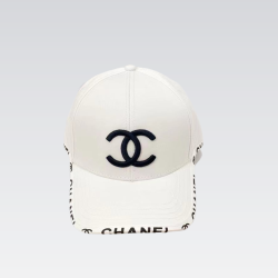 Chanel Cotton Baseball Cap White - PurseAura