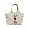Saint Laurent Icare Shopping Bag In Quilted Lambskin White 40Cm - PurseAura