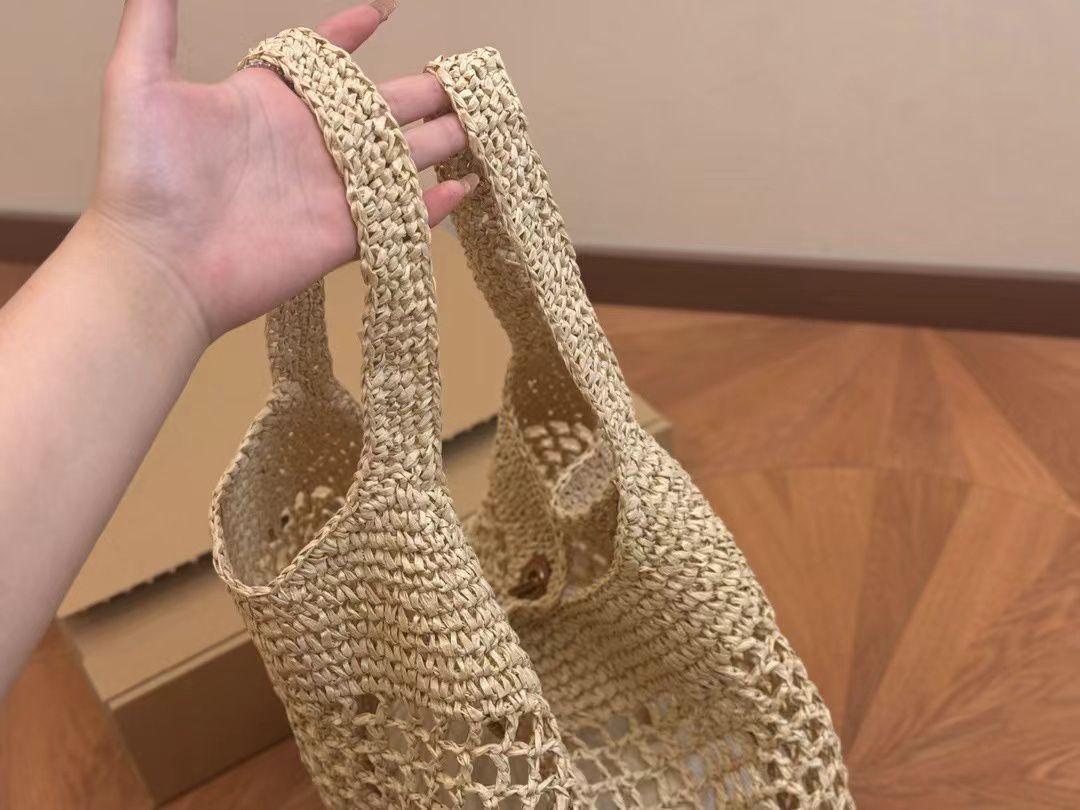 Saint Laurent Raffia Icare Tote Bag Naturel And Brown Gold 45Cm 772191Gaaek2063 - PurseAura - Image 5