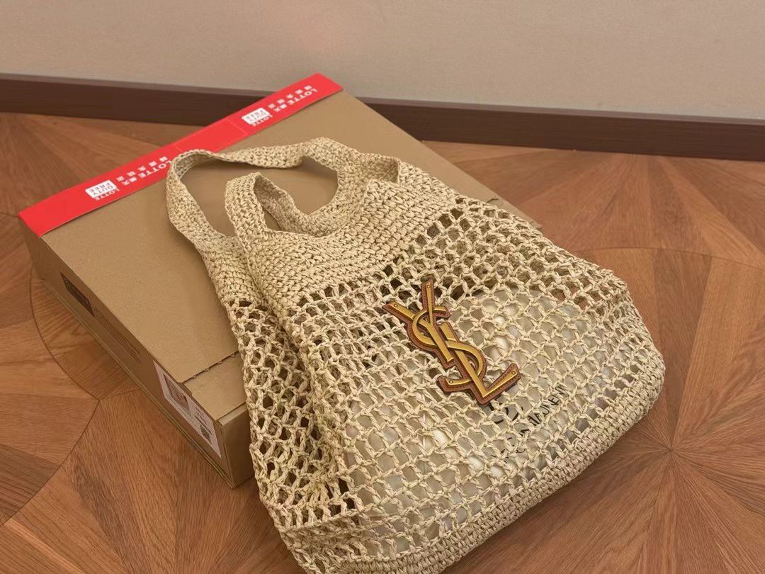 Saint Laurent Raffia Icare Tote Bag Naturel And Brown Gold 45Cm 772191Gaaek2063 - PurseAura - Image 7