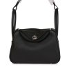 H Handbags Lindy 26 Black Clemence Palladium Hardware