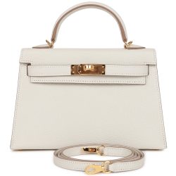 H Handbags Kelly Sellier 20 Mushroom Ch??Vre Gold Hardware