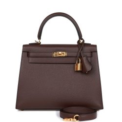 H Handbags Kelly Sellier 25 Rouge Sellier Epsom Gold Hardware