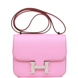 H Handbags Constance 18 Bubblegum Epsom Palladium Hardware