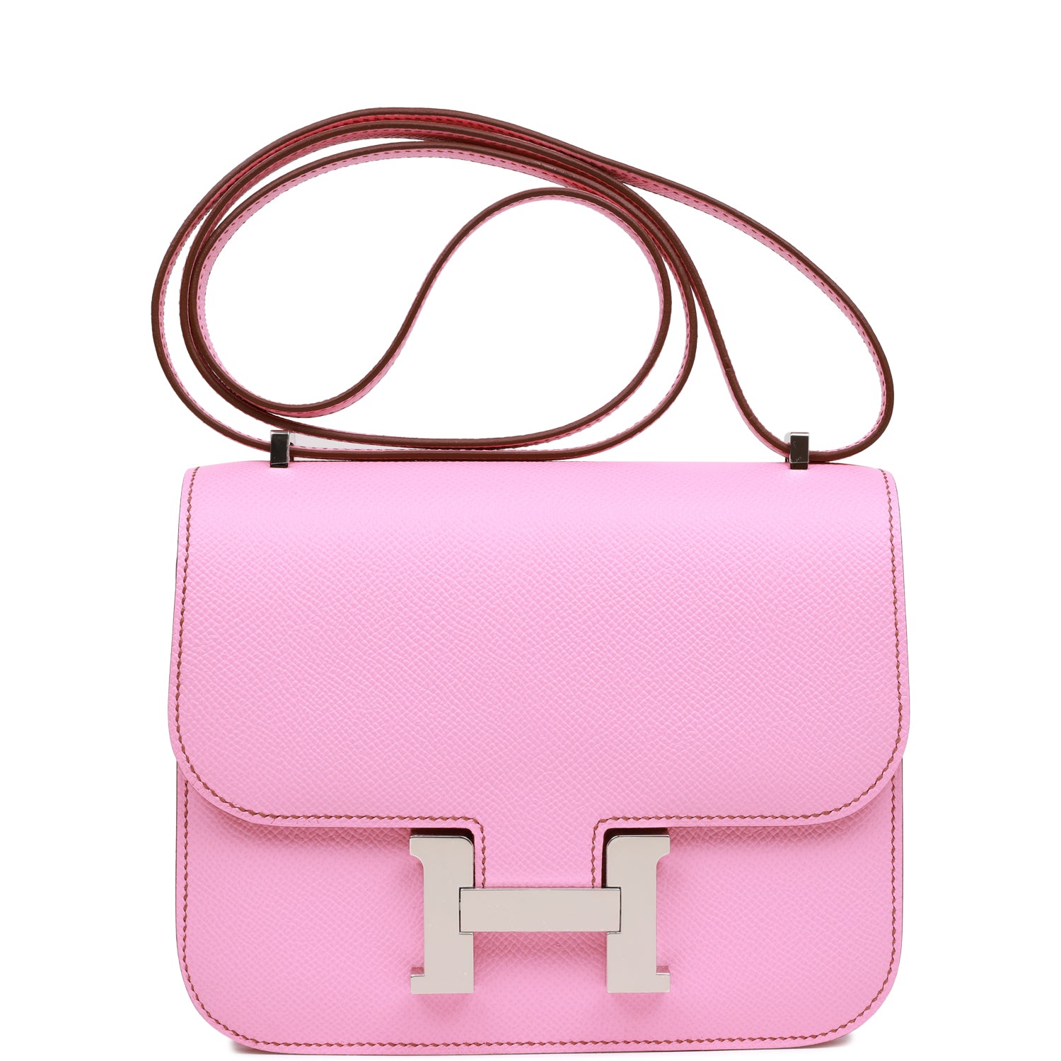 H Handbags Constance 18 Bubblegum Epsom Palladium Hardware
