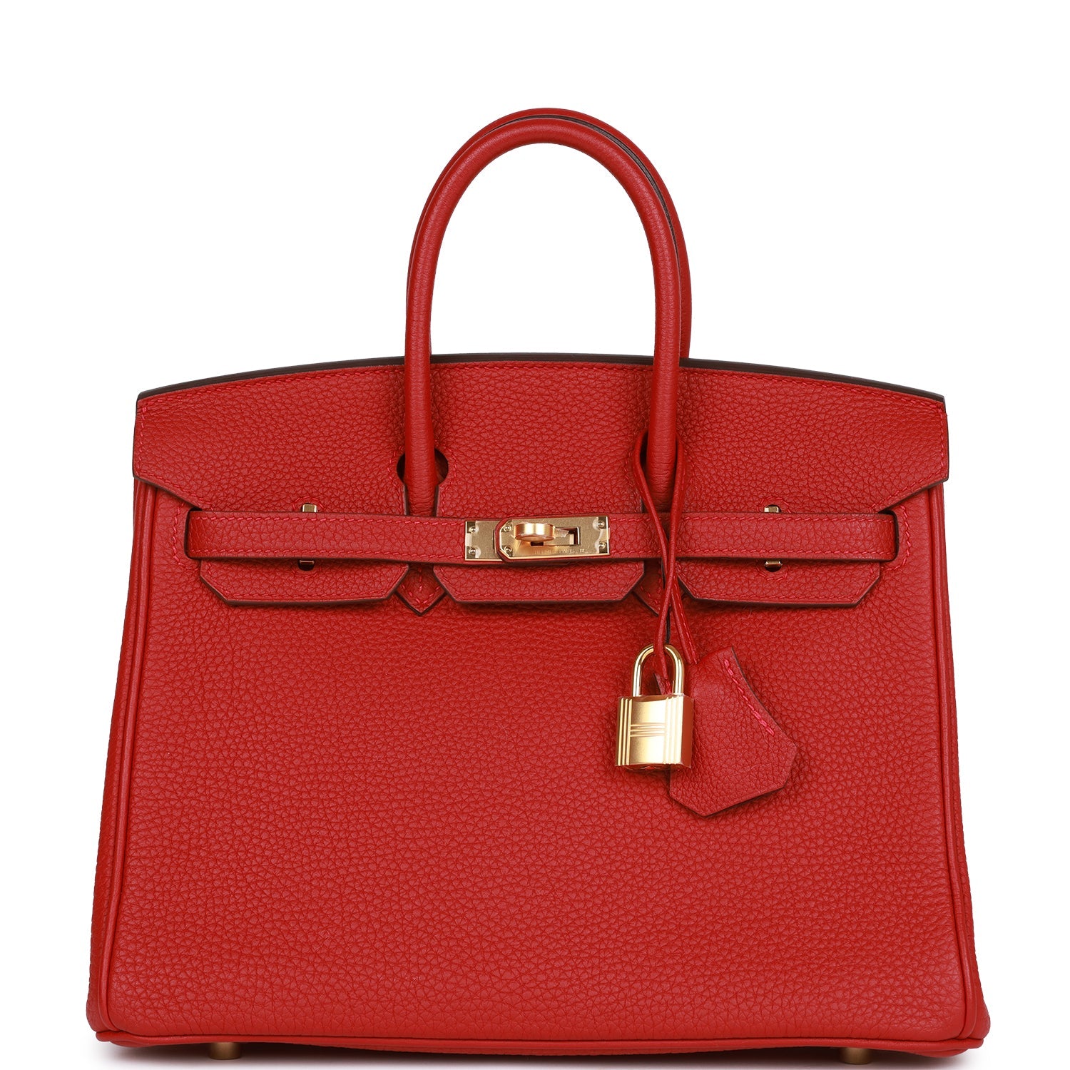 H Handbags Birkin 25 Rouge Vif Togo Gold Hardware