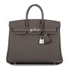H Handbags Birkin 25 Etain Togo Palladium Hardware