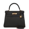 H Handbags Kelly Retourne 28 Black Togo Gold Hardware