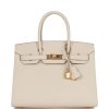H Handbags Birkin Sellier 30 Craie Epsom Gold Hardware