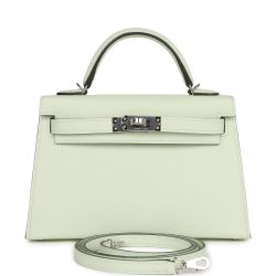 H Handbags Kelly Sellier 20 Vert Fizz Epsom Palladium Hardware