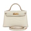 H Handbags Kelly Sellier 20Cm Beton Matte Alligator Gold Hardware
