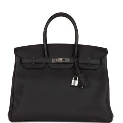 H Handbags Birkin 35 Black Togo Palladium Hardware