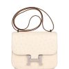 H Handbags Constance 18 Nata Ostrich Palladium Hardware