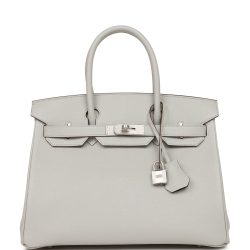 Hermes Special Order (Hss) Birkin 30 Gris Perle Verso Chevre Brushed Palladium Hardware