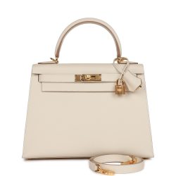 H Handbags Craie Epsom Sellier Kelly 28Cm Gold Hardware